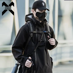 2025 Men Tactical Jackets Functional Multi Pockets Hooded Coats Windbreaker Hip Hop Streetwear Male Clothes Techwear