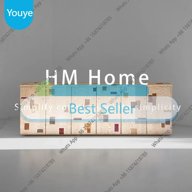 

I Wabi-sabi Style Solid Wood Sideboard Designer Home Living Room Modern Simple Multi-door Storage Cabinet Custom Storage Cabinet