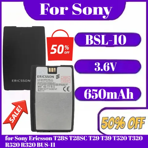 BSL-10 de batería de 3,6 V 650 mAh para Sony Ericsson T28S T28SC T29 T39 T520 T320 R520 R320 BUS-11