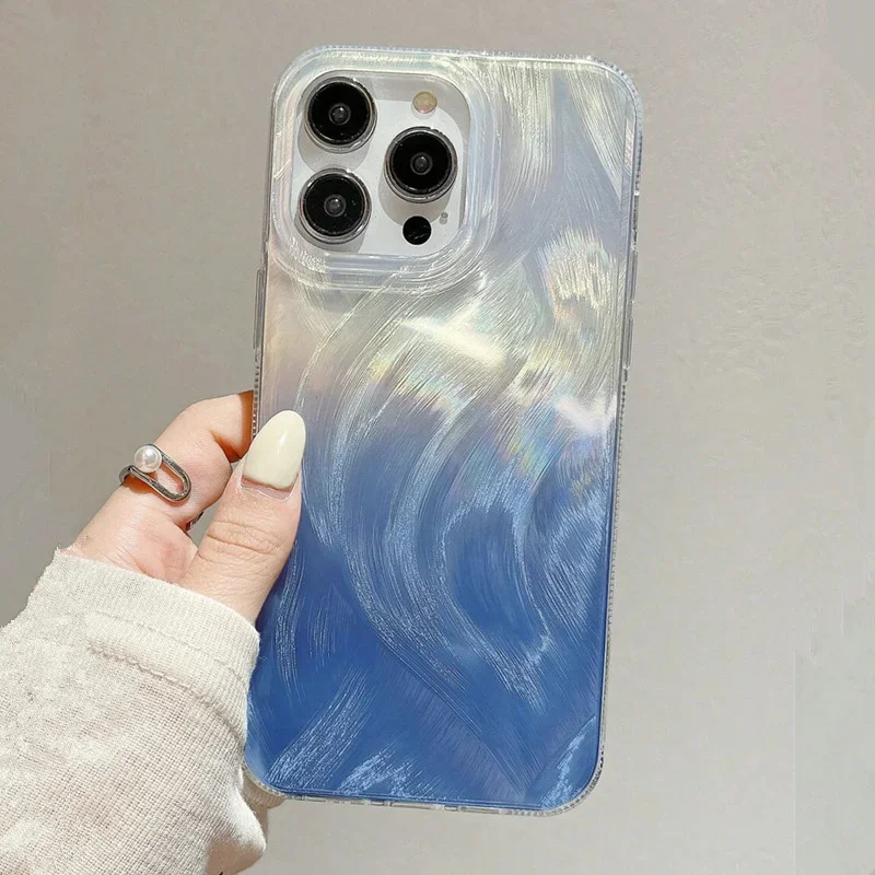 Glitter Gradient Blue Starry Sky Phone Case For Samsung Galaxy S26 S25 S24 S23  Ultra S22 Plus A55 A26 A36 A54 A56 Hard Cover