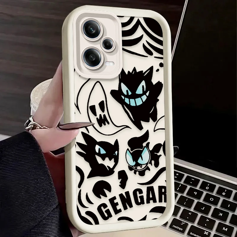 Luxury Pokemon Gengar Silicone Phone Case For Xiaomi POCO F6 X6 X5 X4 GT X3 NFC F3 F4 F5 M6 Pro 13T 12T 11T 13 12 11 Lite 5G NE