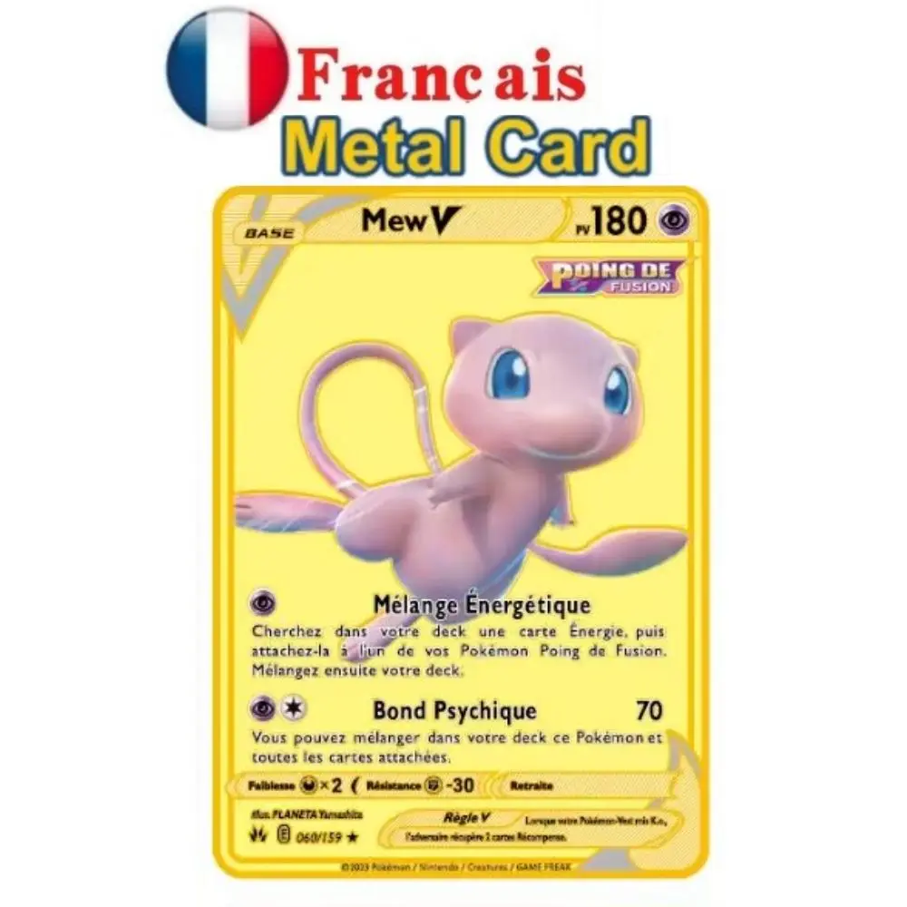 French Pocket Monster Card Metal Pocket Monster Letter Spanish Pocket Monster Iron Card Mewtwo Pikachu Gx Charizard Vmax Cartas