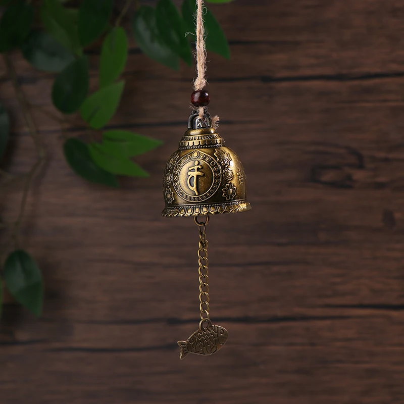 Vintage Carve Wind Chimes Chinese Style Feng Shui Bell Blessing Good Luck Fortune Hanging Chime Hanging Outdoor Home Decorations