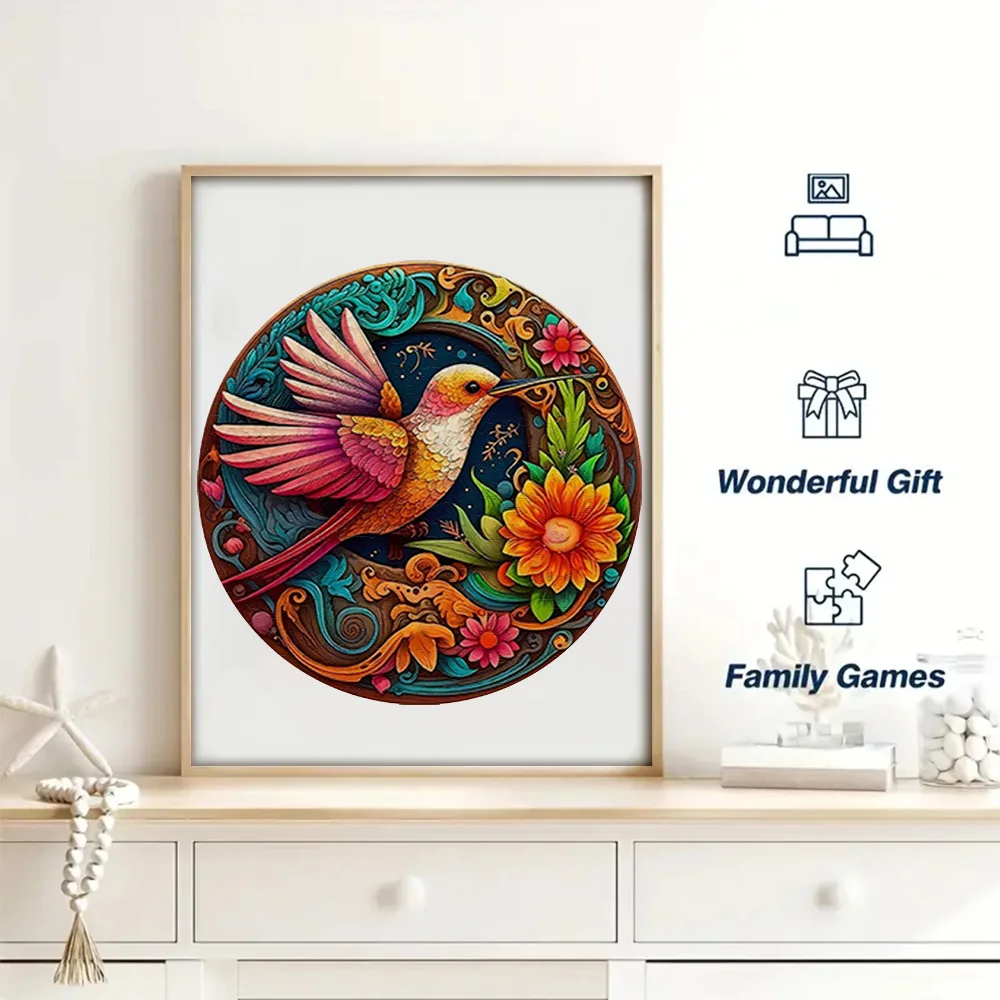 Beautiful Hummingbird Wooden Puzzle - Perfect Home Decoration & Holiday Gift Idea!