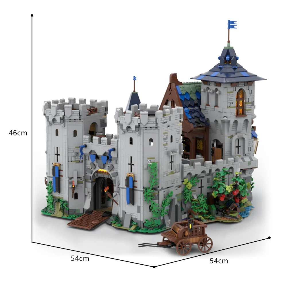 MOC Classic Imperial Knights Castle Black Falcons Fortress Building Block set  Medieval Architecture Castle Gate Brick Toys Gift