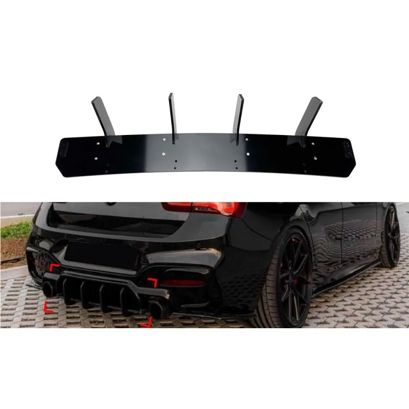 

Rear Bumper Diffuser Splitter Canards For BMW 1 Series F20 LCI M140i MP Style 2015-2019 Gloss Black ABS Sport Tuning Accessories