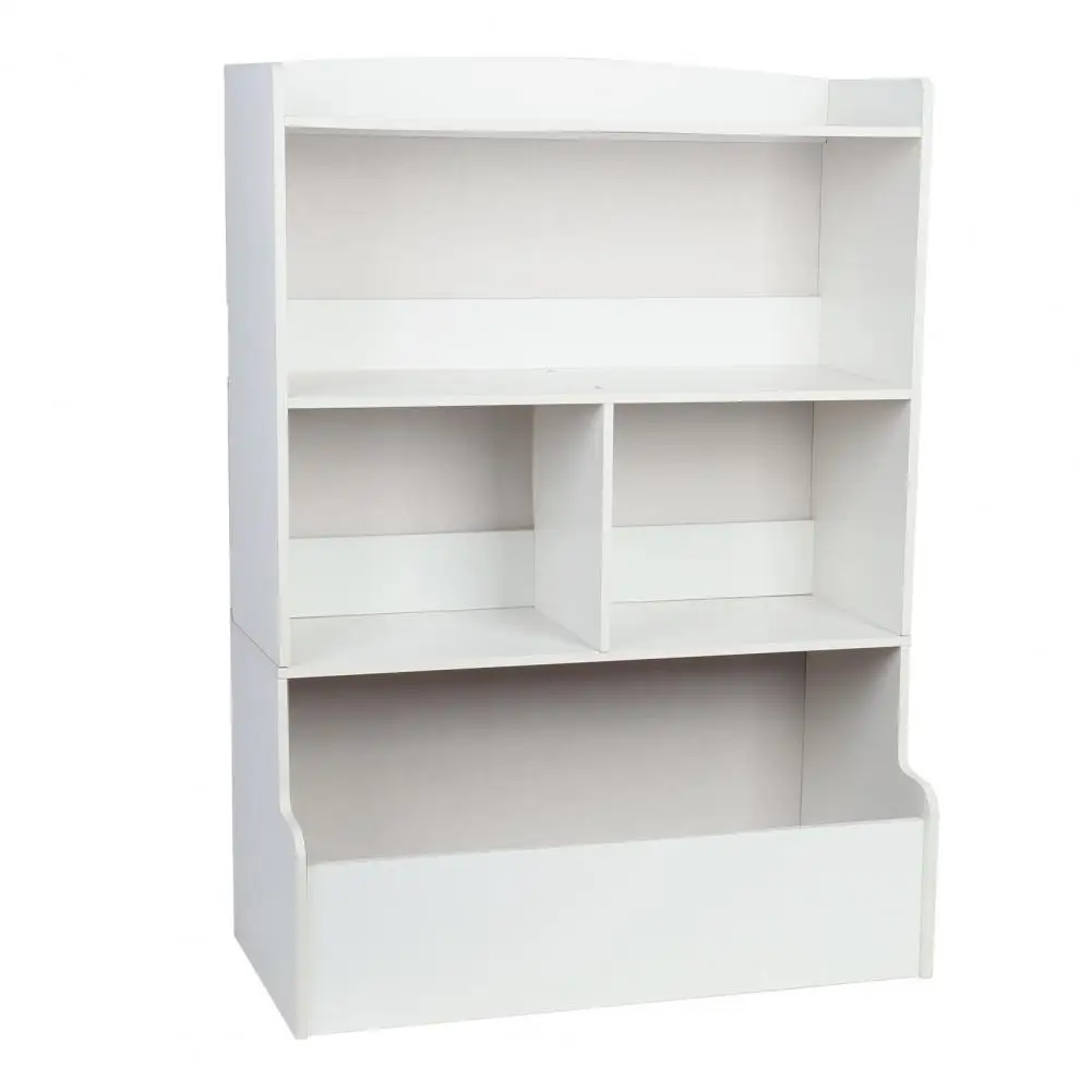 Kids Bookshelf 4-Tier Storage Bookcase Wooden Open Book Shelf Floor Standing Toy Organizer and Storage Cabinet for Playing Room