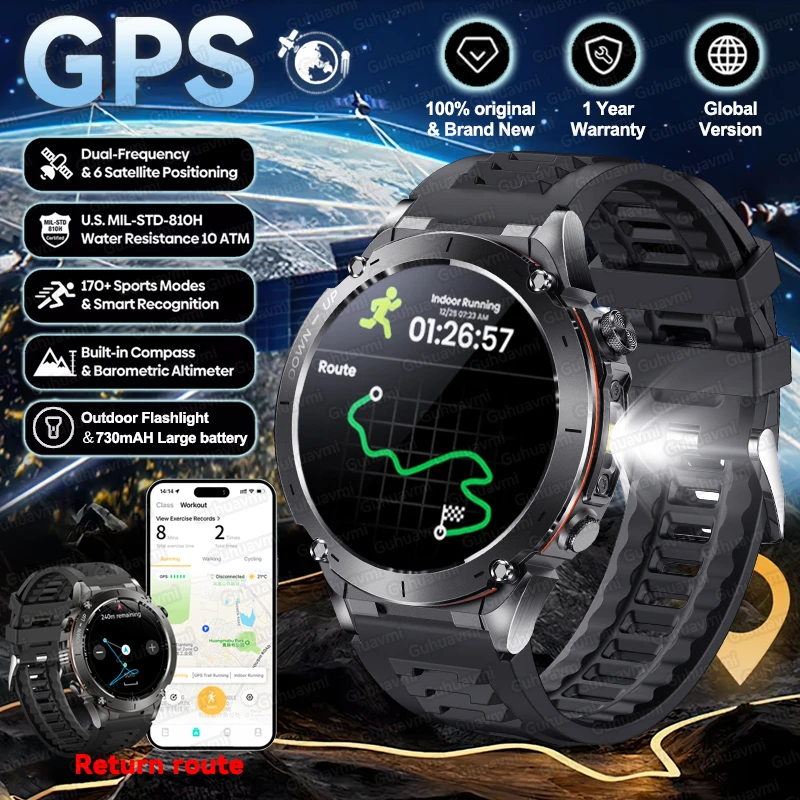 For Xiaomi GPS Outdoor Sports Smart Watch Men 1.43