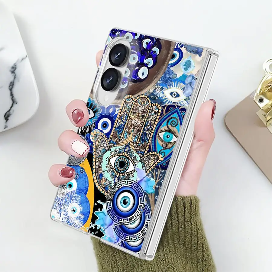 Phone Funda Case for Samsung Galaxy Z Fold 8 ZFold 8 PC Hard Luxury ZFold8 Creative Eye Design