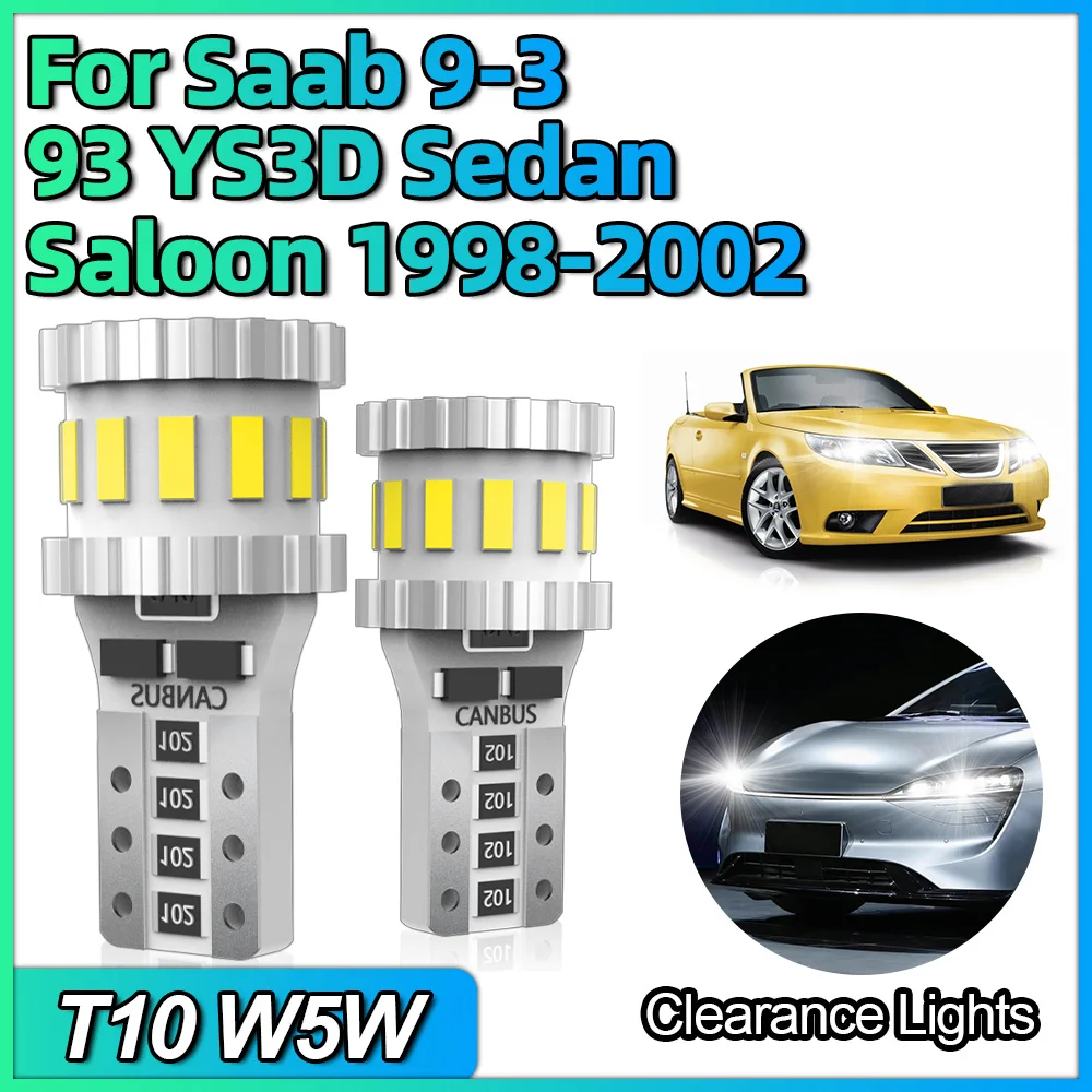 T10 LED Bulb Canbus W5W 194 168 921 Car Dome Reading Clearance Lights For Saab 9-3 93 YS3D Sedan Saloon 1998 1999 2000 2001 2002