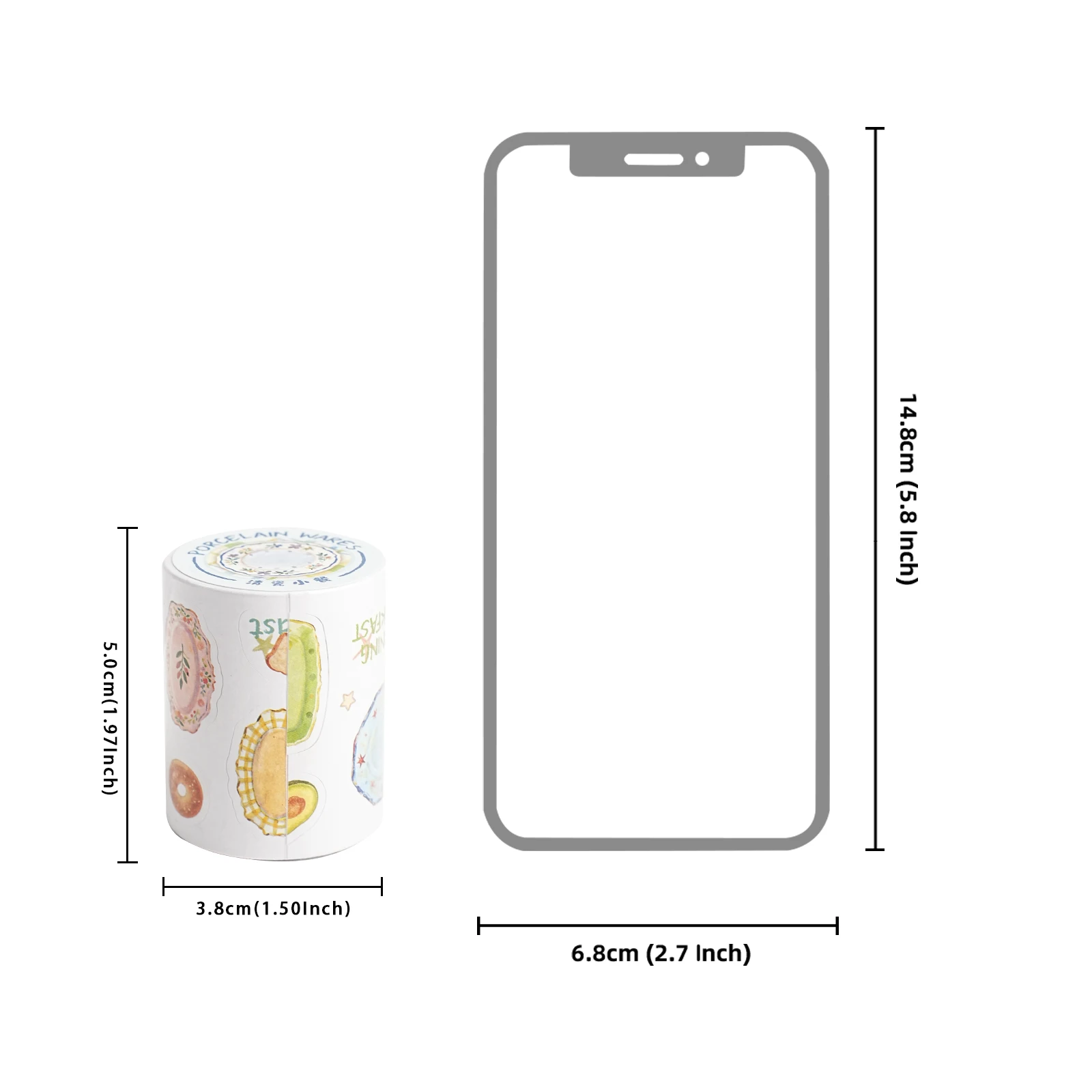Etori Life Light Porcelain Flower Vase Plant Washi Tape 50Mm×2M Fresh Watercolor Floral Theme Decorative Tape for Handmade Scrapbooking, DIY Creative Decoration, Laptop, Guitar, Suitcase, Pencil Case, Bicycle, Office Decorative Accessories, Student Gift Paper Bags, Baking Sealing, Accounting Supplies, Art Aesthetics, School Supplies, Gifts for Friends