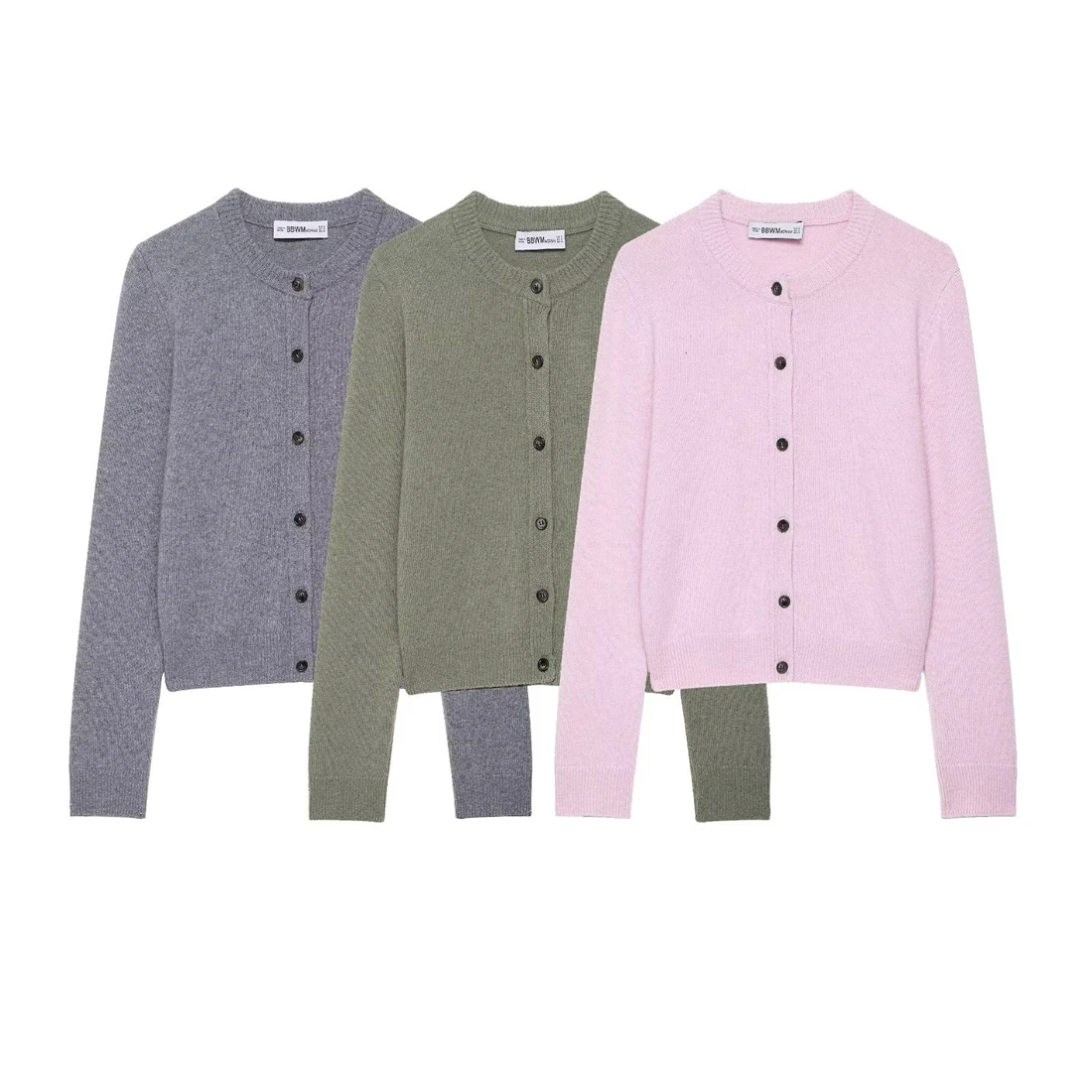 Jersey de cachemira para mujer, medio suéter con frente abierto y cárdigans cómodos, textura con estampado Simple, tarjeta Regular, primavera y otoño