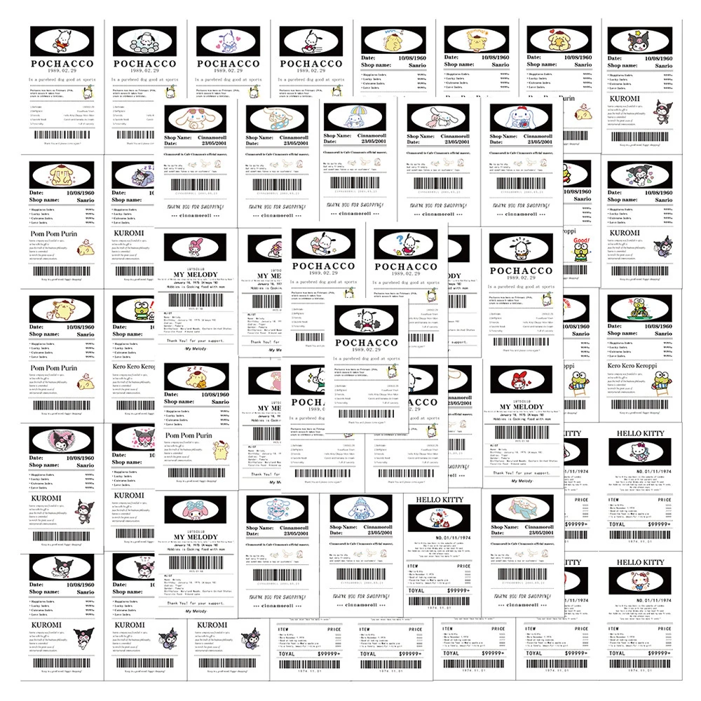 10/30/65pcs Kawaii Sanrio Poster Stickers Esthetische Cinnamoroll Hello Kitty Kuromi Cartoon Etiketten Decals Stickers voor kinderen Meisjes