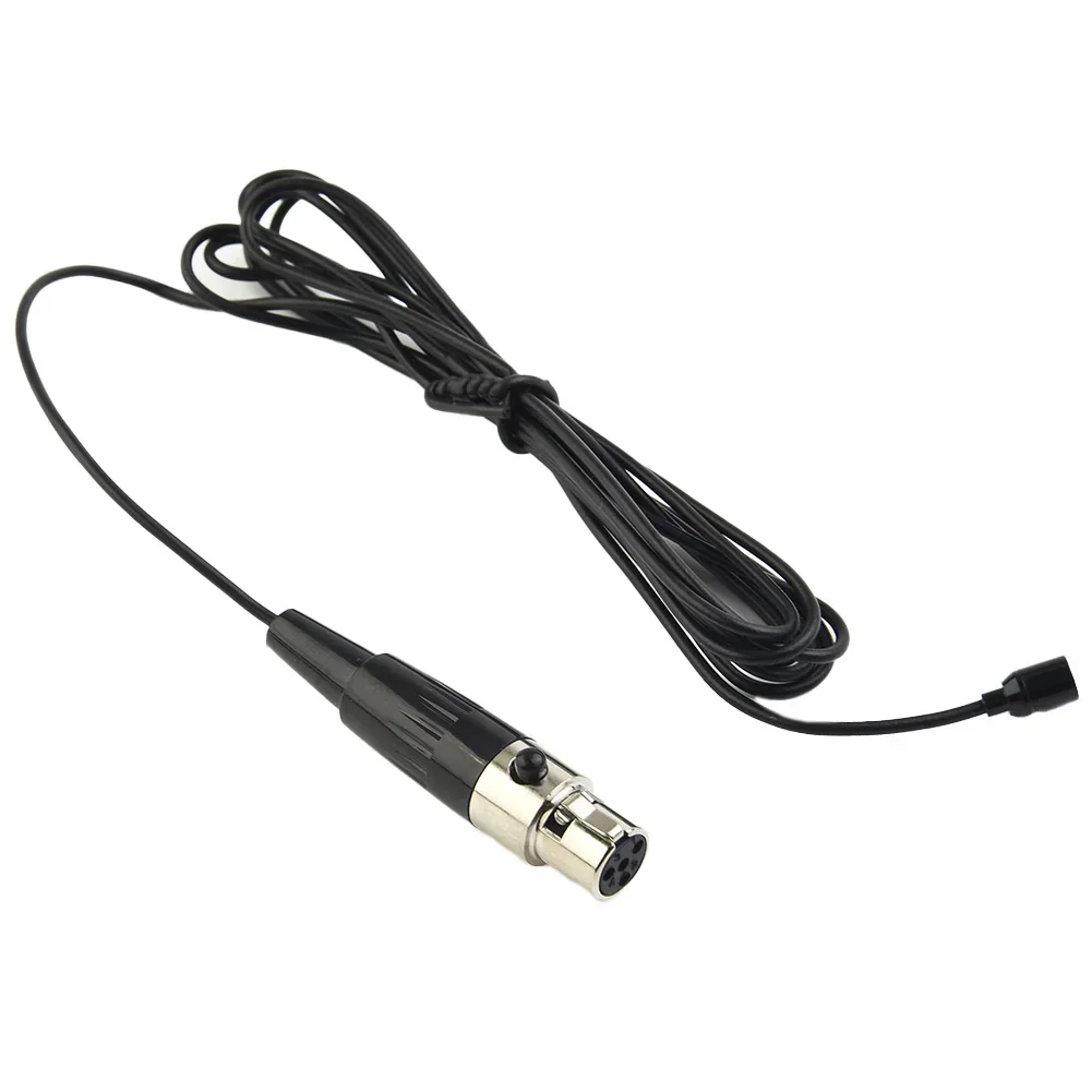 Microphone Set Lavalier Mic For Shure System Small System With Cover 4-Pin Black Compact Connector Flexibility Hand-free