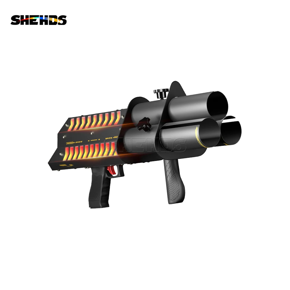 

SHEHDS 3 Heads Color Salute Gun Three Holes Battery Electrical Confetti Cannon Firework Electronic Salute Cannon For Party Disco