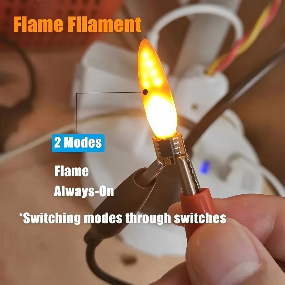 3V 100-1PCS 2 Modes LED COB Sparkling Filament Edison Flame Light Bulb Accessories Flash Filament Diode DIY Christmas Party