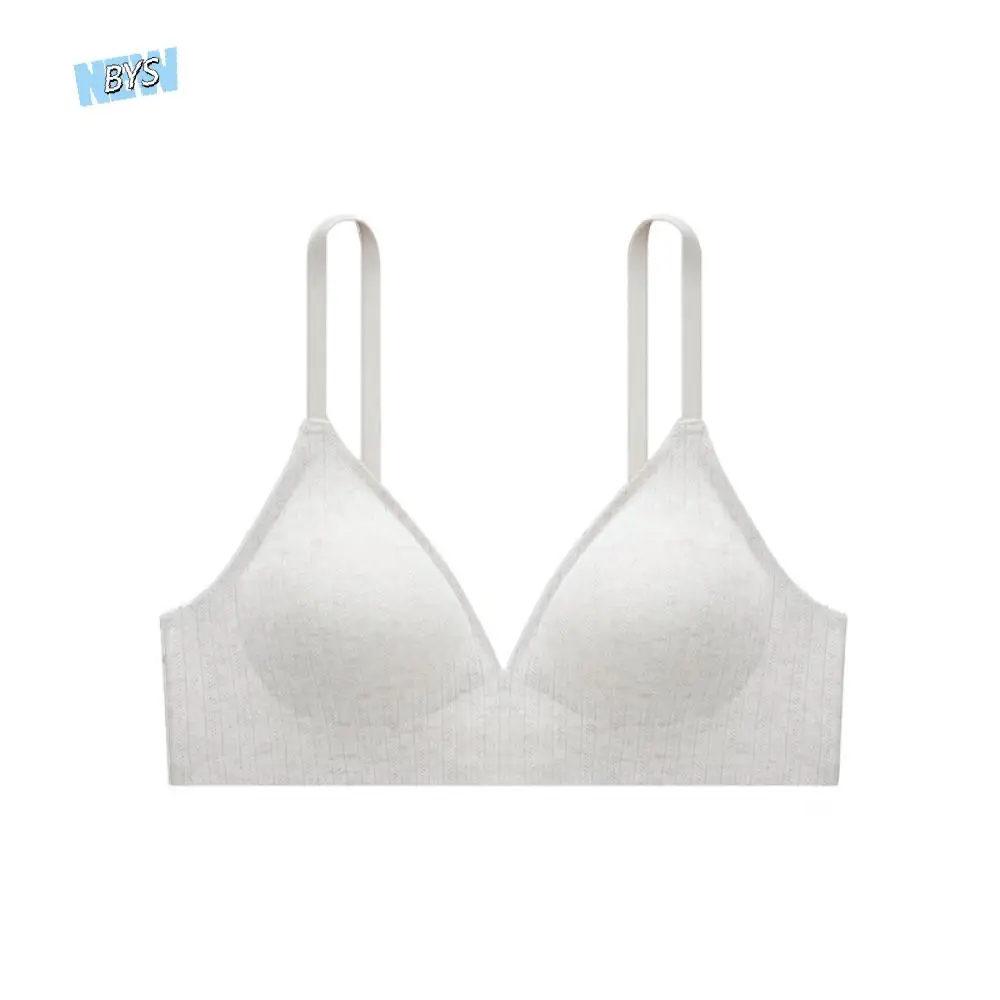 

Simple Flower Wireless Deep V Bra Shockproof Anti-sagging Underwear for Women Sweet Push Up Seamless Bra Girls