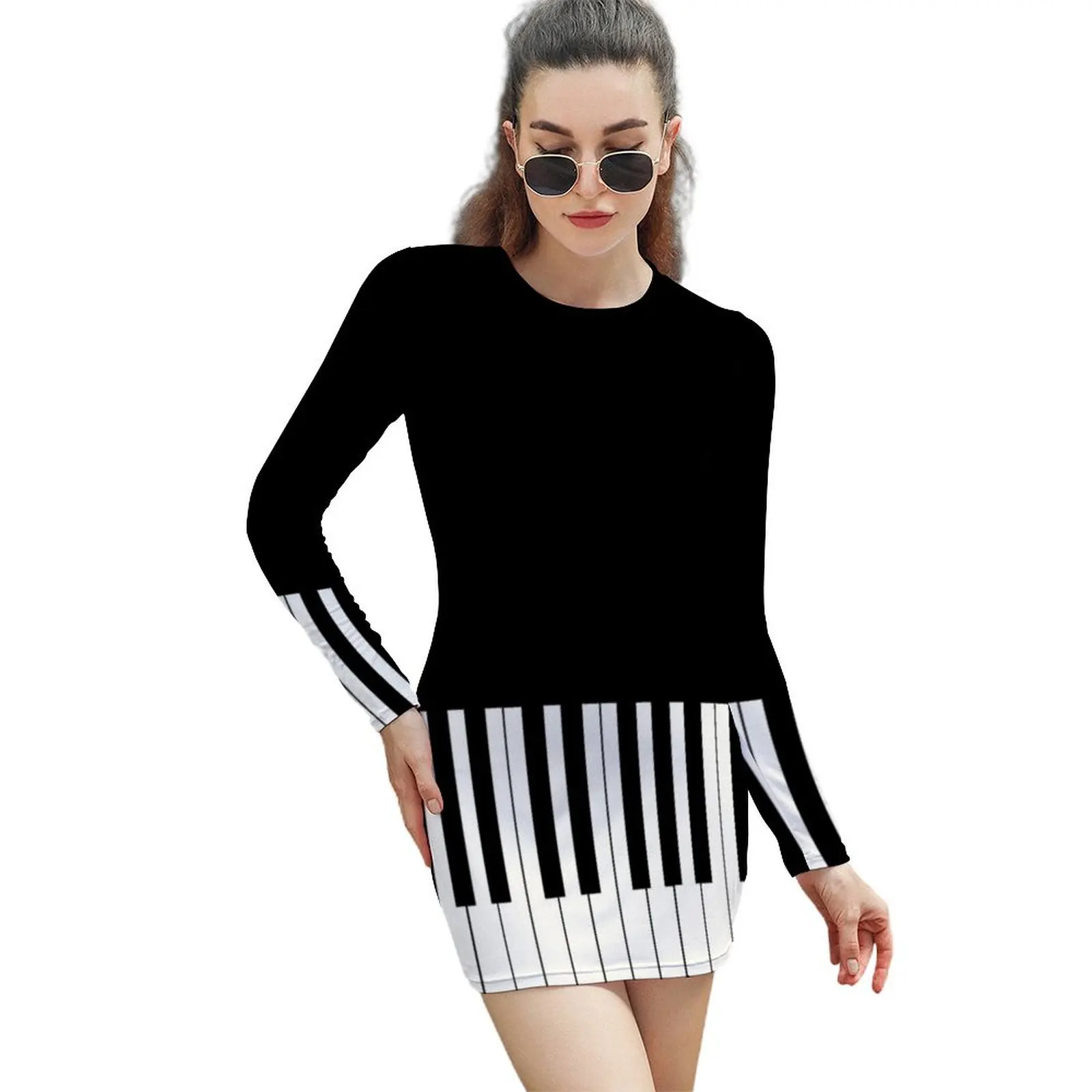 

Cool Piano Keyboard Duvet Cover Musical T-Shirt Long-Sleeved Sheath Dress Dress vintage Party dresses