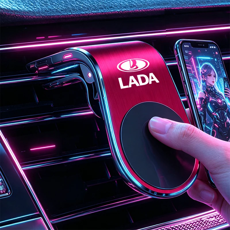 Magnetic Car Phone Holder Metal Stand Accessories For Lada Niva 2107 Xray Vesta Priora Granta Kalina Samara Largus 2106 Interior