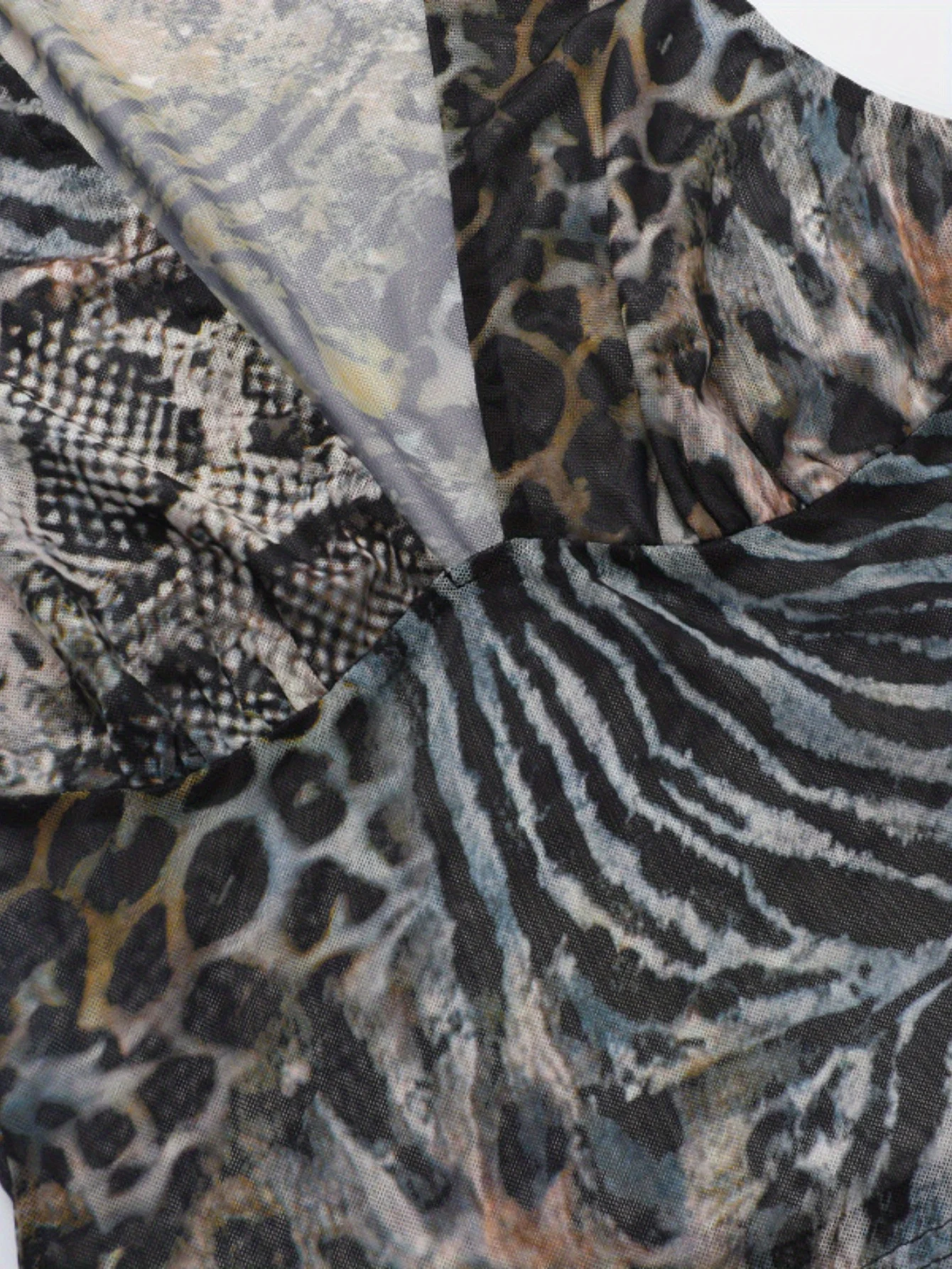 Ensemble haut court et jupe en V profond, patchwork de vacances, volants, col licou