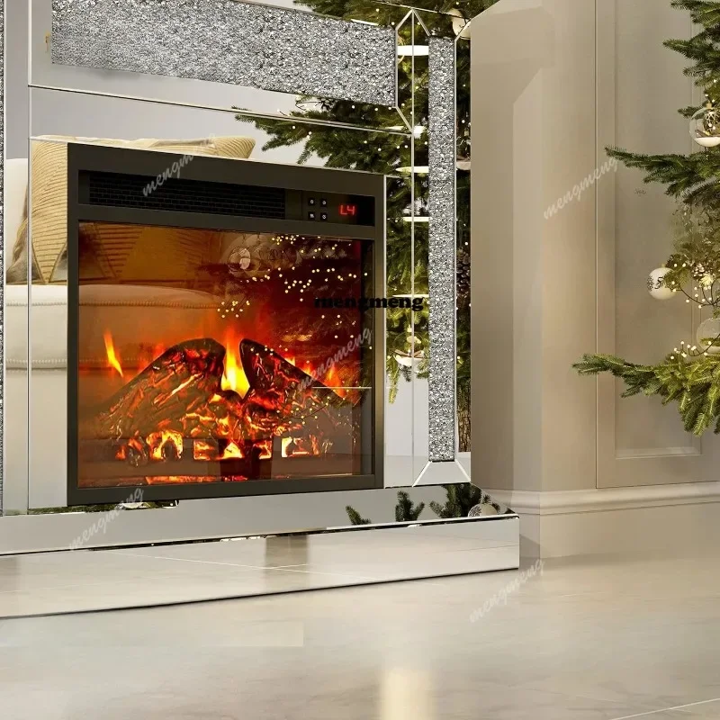 M138 Muebles de sala de estar modernos, chimenea eléctrica sin calor, espejo Art Deco, baratos