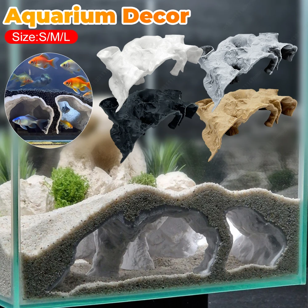 ثلاثية الأبعاد مطبوعة نفق طبيعي Pleco كهف الأسماك مخبأ ديكور ل Cichlid ، مهرج لوتش و Kuhli لوتش نفق الكهوف الأسماك حوض السمك ديكور #1