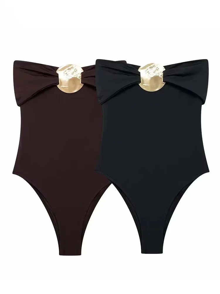 Schulterfreier Body für Damen, rückenfrei, sexy Damen-Bodys, Sommer 2022, trägerlos, figurbetont, Body, Damen-Overall-Top