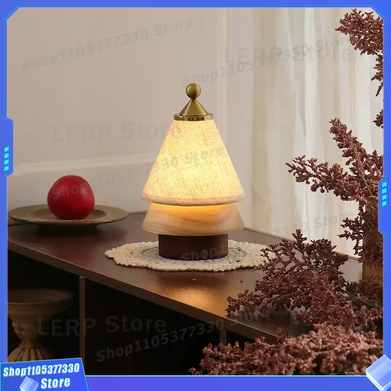 Medieval Retro Christmas Tree Light Bedroom Bedside Atmosphere Lamp Night Light Gift Decoration Table Lamp for Home Decor