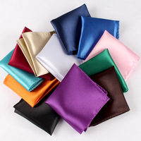 Satin Handkerchief For Men Candy Color Mens Suits Pocket Square Business Chest Towel Hanky Suit Napkin Solid Blue Red Hankies