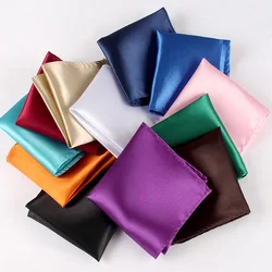 Pañuelo de satén para hombre, trajes de Color caramelo para hombre, pañuelo cuadrado de bolsillo para negocios, toalla para el pecho, traje, servilleta, pañuelos rojos y azules sólidos