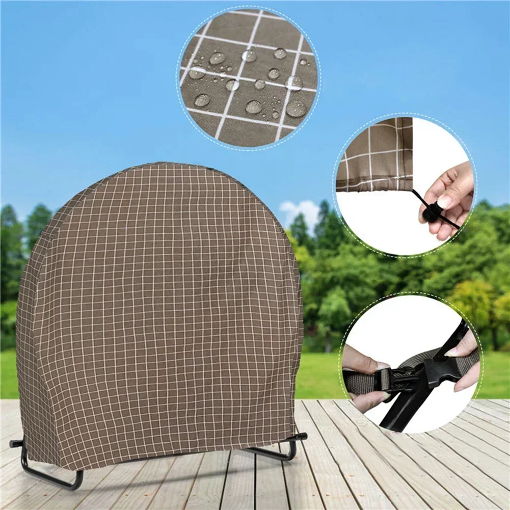 Cubierta antipolvo para estante de leña redondo impermeable de tela Oxford 210D con correas ajustables 40*24*41 para protección de leña al aire libre