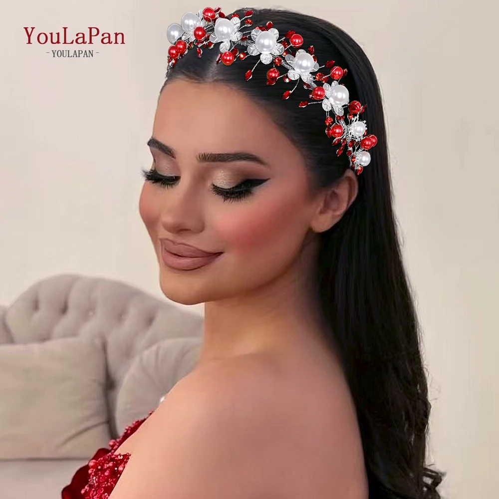 

TOPQUEEN Wedding Hair Hoop Bride Rhinestone Hairbands Party Crown Bridal Tiara Vintage Hair Accessories Banquet Headband HP910