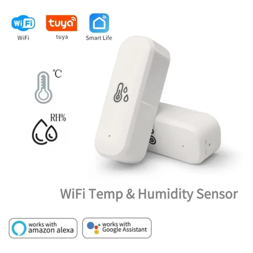 Sensor inteligente de temperatura y humedad WIFI, 2,4G, aplicación remota Tuya, Control SmartLife, funciona con el asistente de Google Alexa