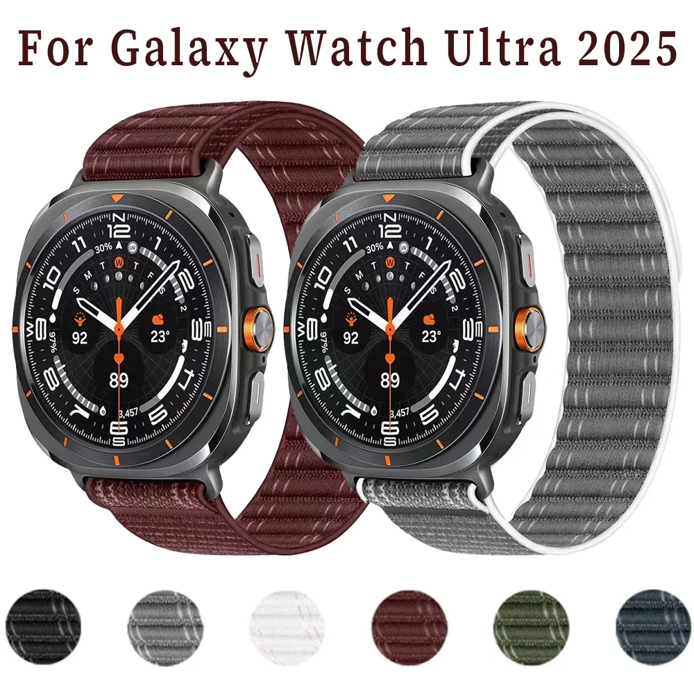 Nylonarmband für Samsung Galaxy Watch Ultra/Ultra2025 47mm, offizielles Wellenmuster-Stoffband, atmungsaktiv, Correa Galaxy Watch Ultra