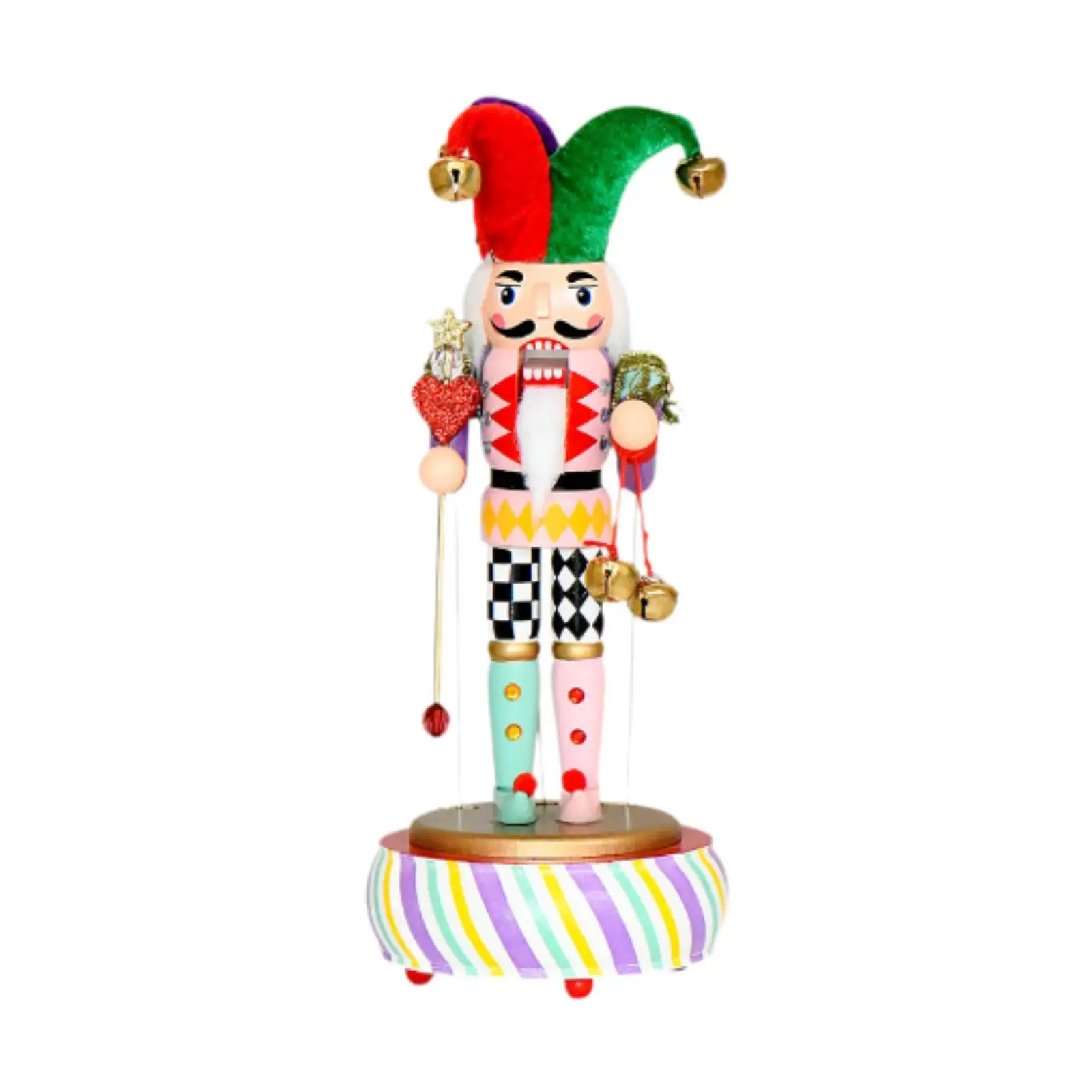 Musical Wooden Nutcracker Figure Christmas Toy Doll for Home Table Decor Ornament Festival Gift Party Decoration