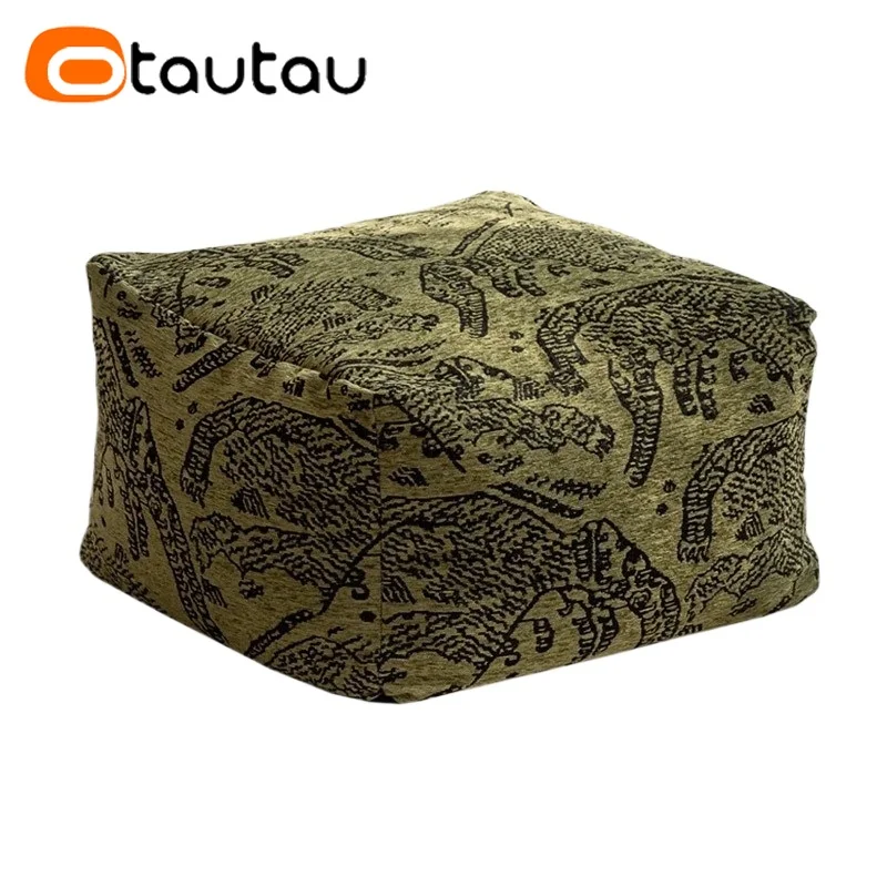 OTAUTAU Jacquard Chenille Bean Bag Pouf Cover Stool Ottoman Footstool Beanbag Cover JD050【No Filler!Please Buy Filler Yourself!
