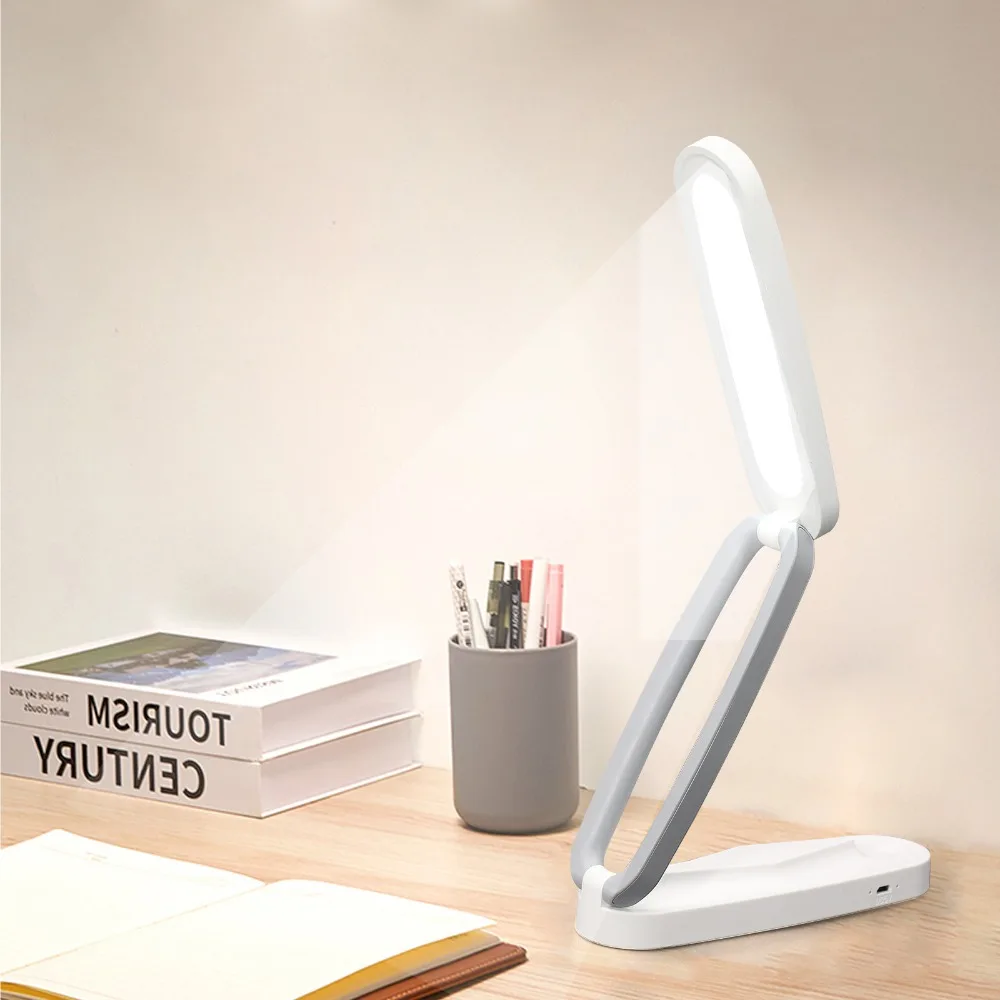 

Foldable Table Lamp Portable LED Eye Protection Desk Lamp USB Rechargeable Dimmable Night Light 3 Color Temperature