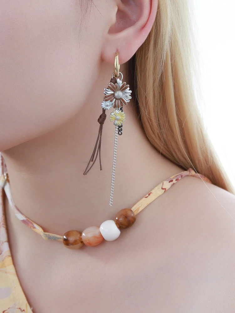 MASW Original Design Vintage Temperament Luxury Fringe Flower Earrings For Women Party Gifts Modern Jewelry Hot Selling