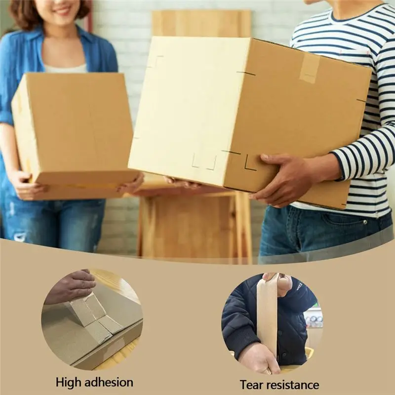 A11E-2-Pack Reinforced Water Activated Gummed Kraft Paper Tape, 2.75 Inch X 330 Ft, Total 660Ft, Writable Eco-Friendly