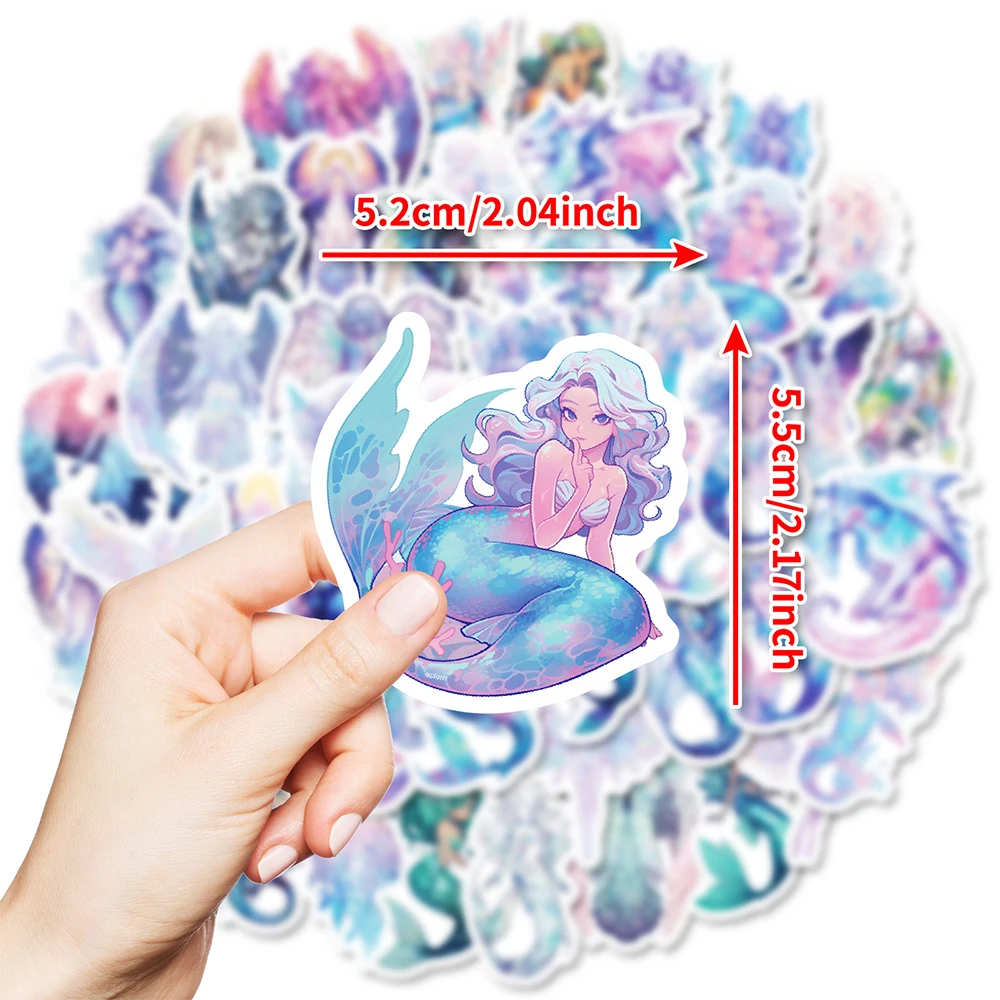 

10/30/50pcs Cute Holographic Angel Mermaid Stickers Cartoon Decals for Kids Toys DIY Suitcase Stationery Laptop Graffiti Sticker
