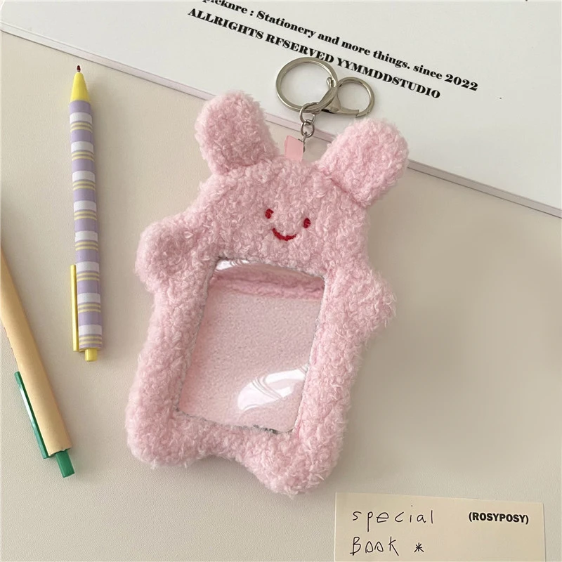 INS Cartoon Plush Photocard Holder Kitten Rabbit Ins Idol Cards Protective Case Student Credit Bank Bus Card Holder Stationery