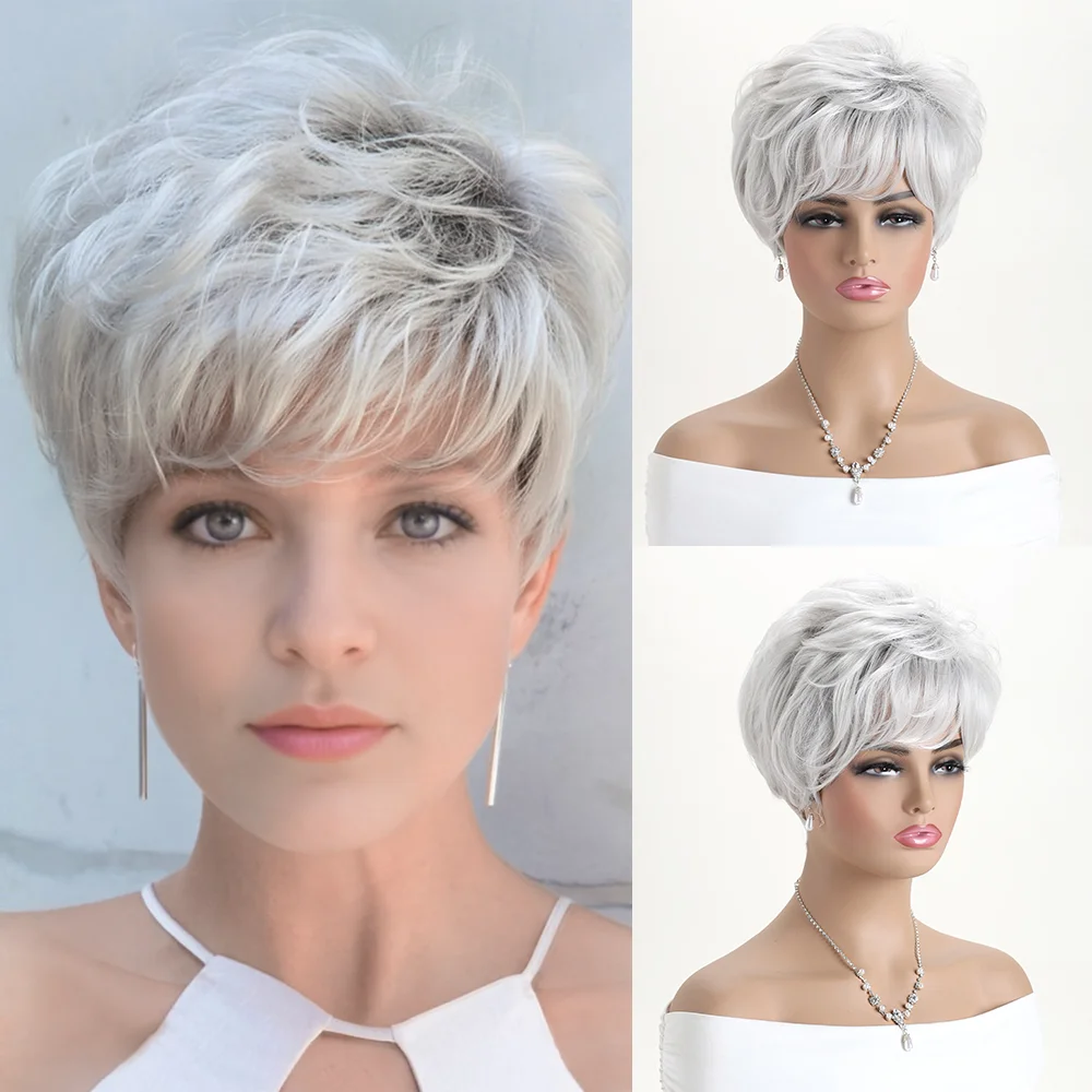 

10 Inch Short Curly Synthetic Mixed Gold Wigs For Women Fluffy Heat Resistant Curly Hair Wigs Suitable For Daily Christmas Use