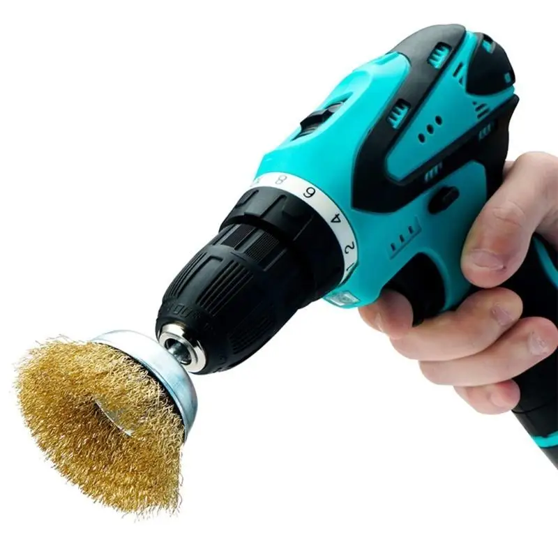 652F 7Pcs Wire Brush Wheel Cup Brush Set for Drill Die Grinder Rust Removal Tool