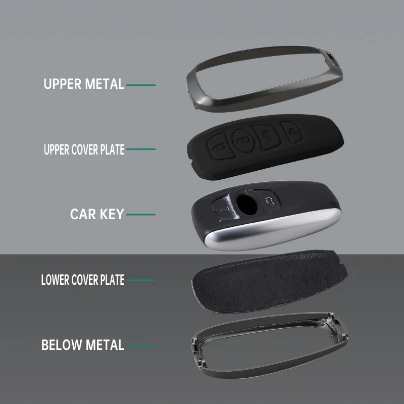 Car Zinc Alloy Leather Keyless Key Cases Holder Cover Bag For Subaru XV BRZ Forester Legacy Outback Auto Interior Accessories view 3