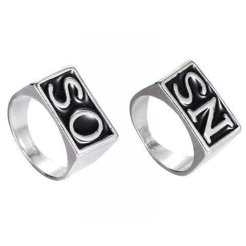 แหวน Sons of Anarchy 2 วง สำหรับคอสเพลย์ แหวนเงิน Mayans MC สไตล์สตีมพังก์ ร็อค สำหรับผู้ชาย ของขวัญสำหรับคอสเพลย์