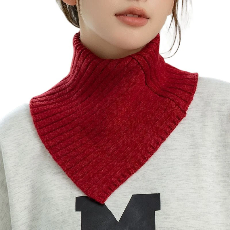 Detachable Striped Knitted Turtleneck Collar For Women False Collar Fashion Plain Winter Warm Cover Head Neck Guard Collar