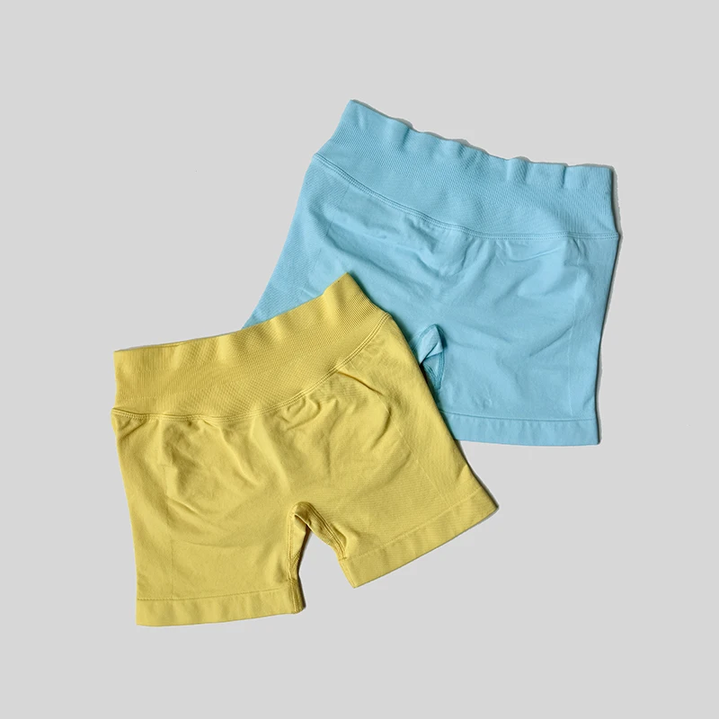 Женские повседневные спортивные шорты, летние тонкие шорты с высокой талией, дышащие короткие брюки для бега с низкой ребристой лентой 4,5 дюйма