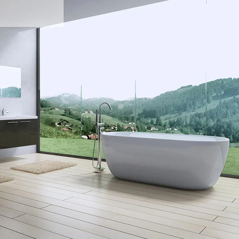 Modern Luxury Matte OEM Acrylic Stone Price Round Freestanding Bathtub