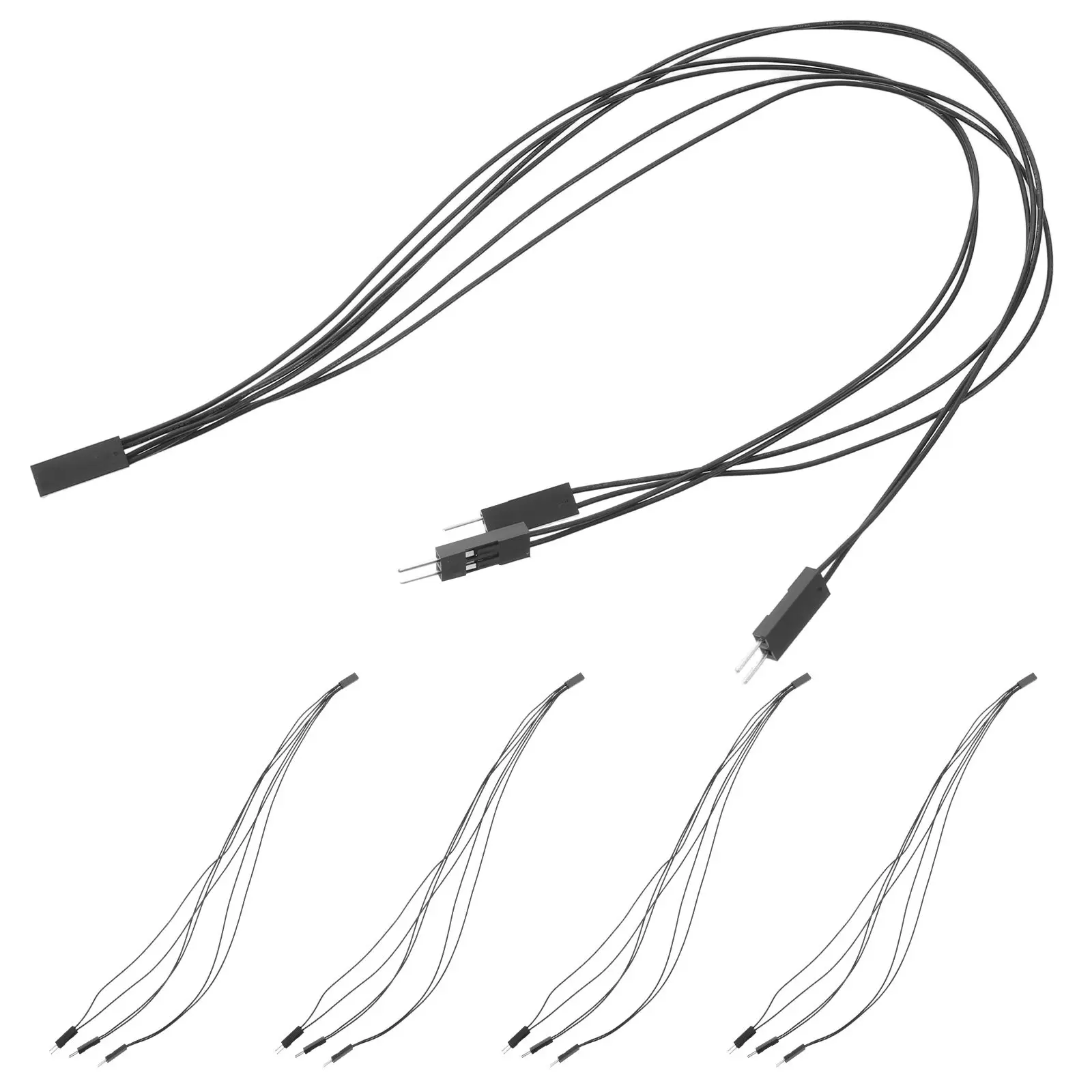 5Pcs 2Pin 2.54mm Jumper Wire Splitter Female to Three Male Branch Cable for Pcb Breadboard DIY 3 Way Signal Splitter