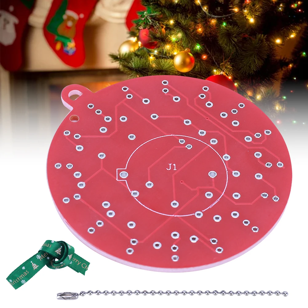 NE555 LED Christmas Tree Decoration Red and Green LED Blinking PCB Soldering DIY Kit with LED Lights Soldering Project DIY Kit